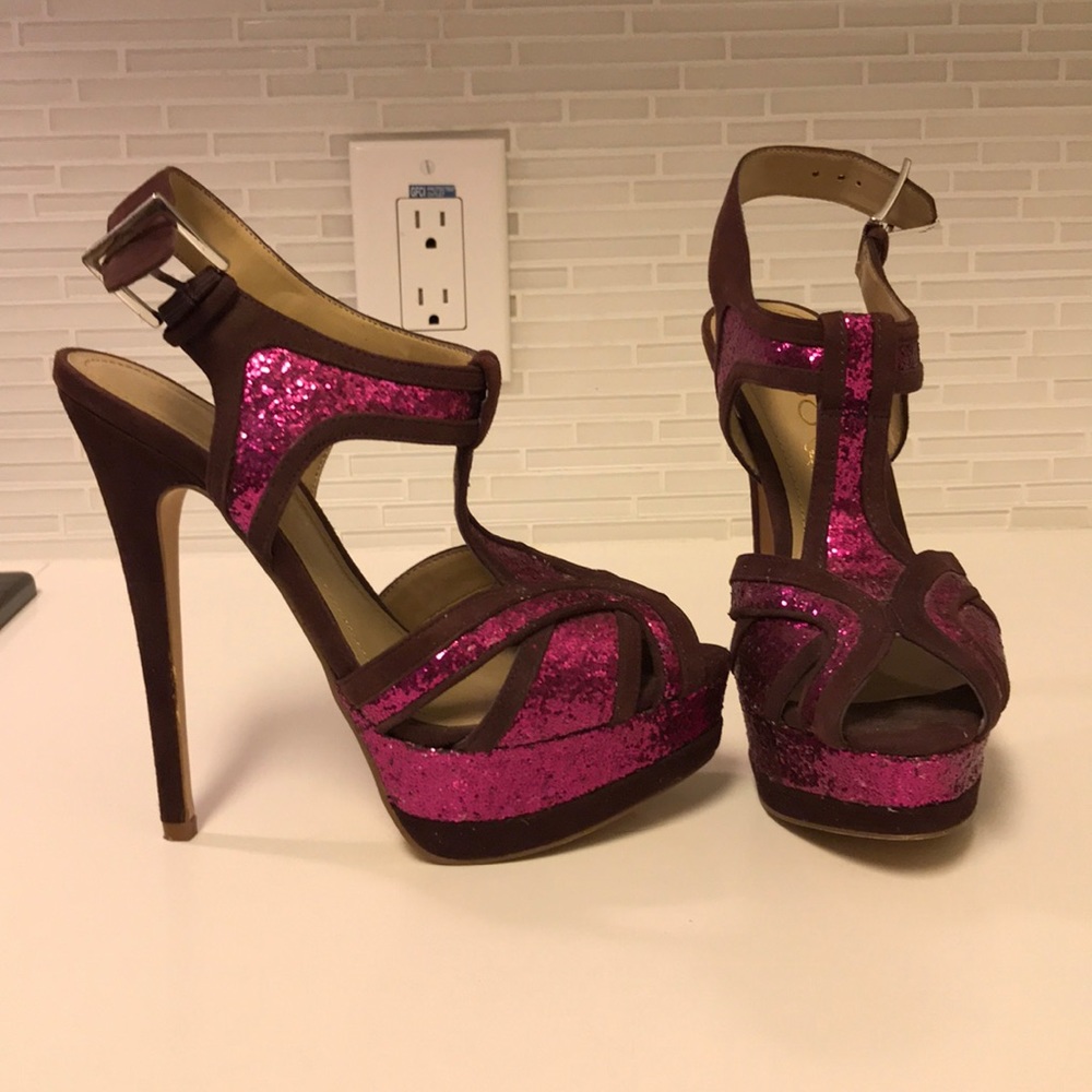 NYE ALDO glitter heels